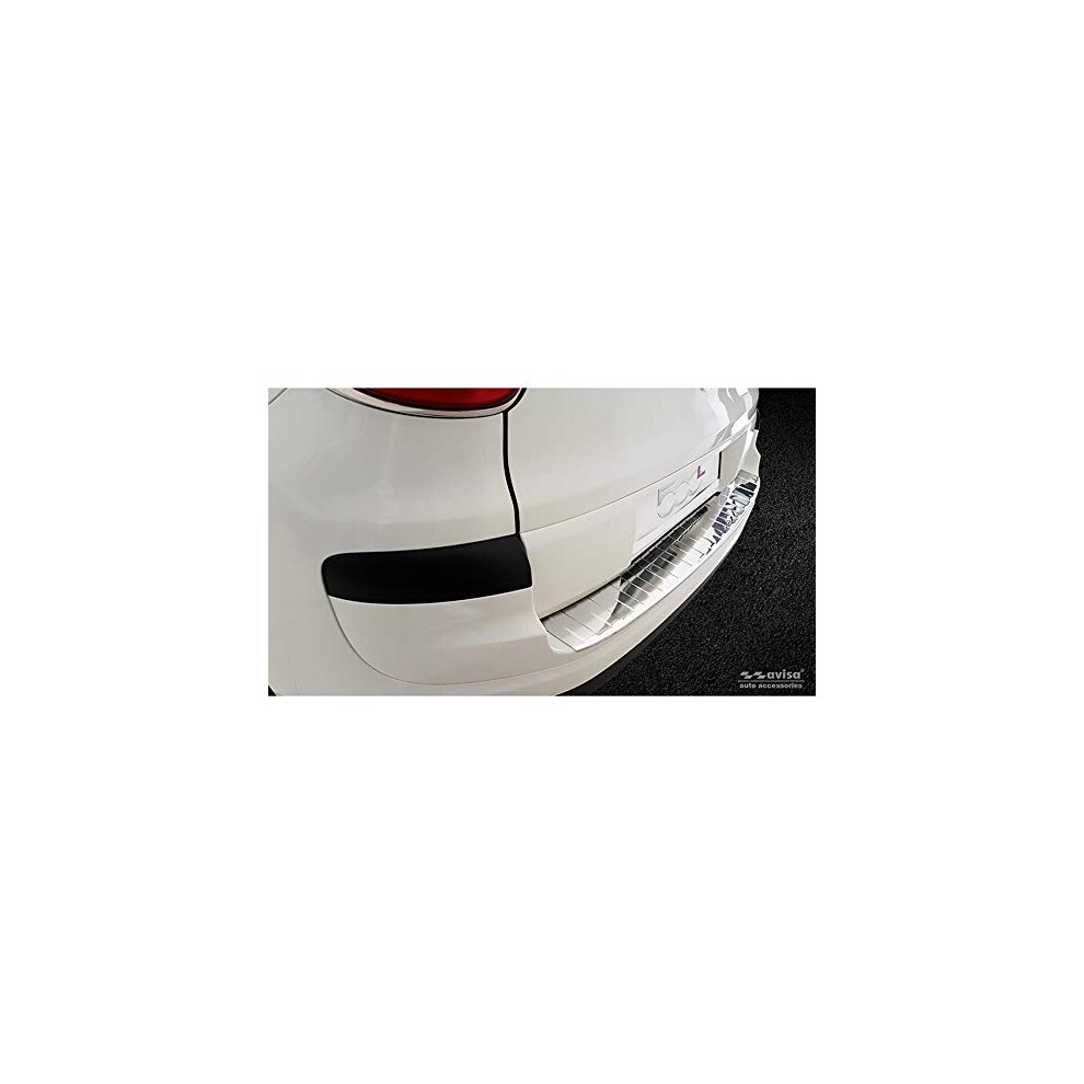 Stainless Steel Rear Bumper Protector Compatible With Fiat 500L Facelift 2017- 'Ribs' 5901250354705