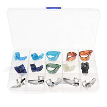 Pack of 15 Guitar Thumb Finger Picks Colorful Nail Plectrum for Guitar Bass Banjo Plastic and Stainless Steel 15 Grid Box
