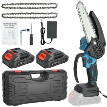Mini Chainsaw Cordless 6-inch: Handheld Electric Chainsaw with 22.0AH Batteries - Portable Battery Small Chainsaw for Garden Courtyard Cutting -