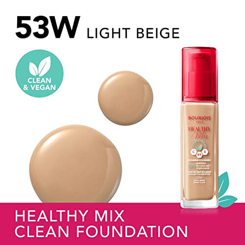 Bourjois HEALTHY MIX radiant foundation 53-light beige 1