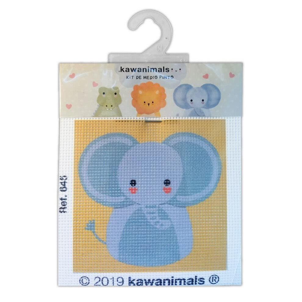 SI-645 KAWANIMALS Half Cross Stitch Kit Elephant