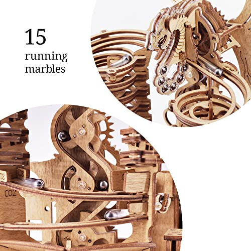 Kit de Construction - iDventure - Dragon - 260 pièces - 15 billes - Mécanisme 3D en bois 2