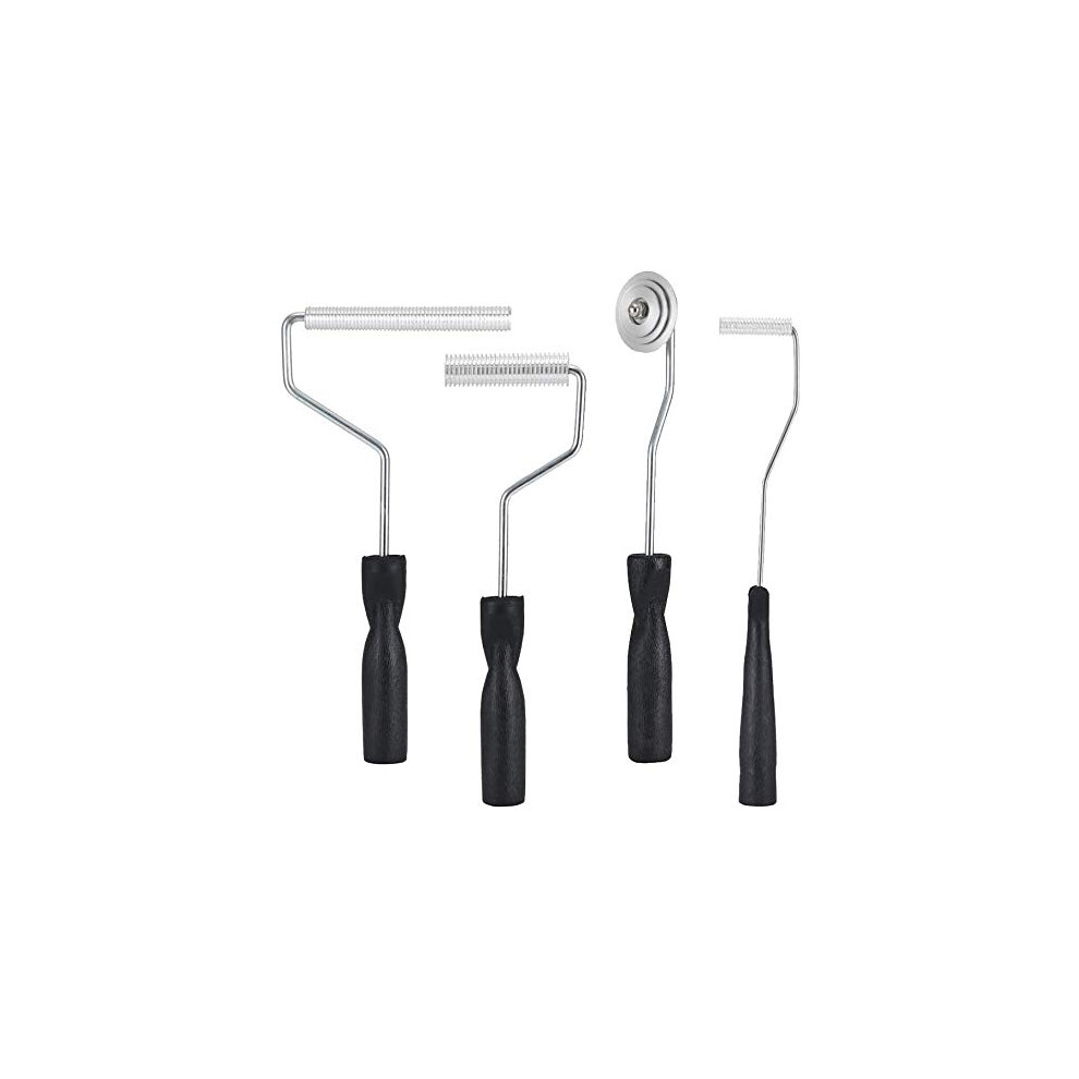 4Pcs Fiberglass Roller Tools Kit Aluminum Alloy Fiberglass Bubble Laminating Roller for Tub Shower Bathtub Boat Repair Resin Laminating Roller Project