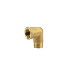 Brass angle with internal and external Threads: Elbow with 26.5 mm (3/4 ") - Thread, For changing The direction Of Pipes / Hoses (7283-20)