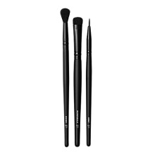 No Budge Brush Trio, 3-Piece Eyeshadow Brush Set For Applying & Blending Colour, Made With Synthetic, Cruelty-free Bristles