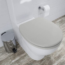 Lugano Grey Flexi-Fix Always Fits Moulded Wood Toilet Seat, Soft Close, Quick Release for Easy Cleaning
