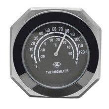 Motorcycle Handlebar Mount Noctilucent Thermometer Clock Luminous Alloy Temperature Temp Gauge Waterproof for Harley Motorbike Silver