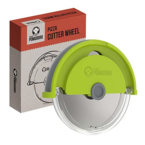 Pizza Cutter Wheel with Protective Cover Blade Guard, Easy to Clean, 4-Inch / (10 cm) Super Sharp Slicer, Stainless Steel Kitchen Gadget, Pizza Making