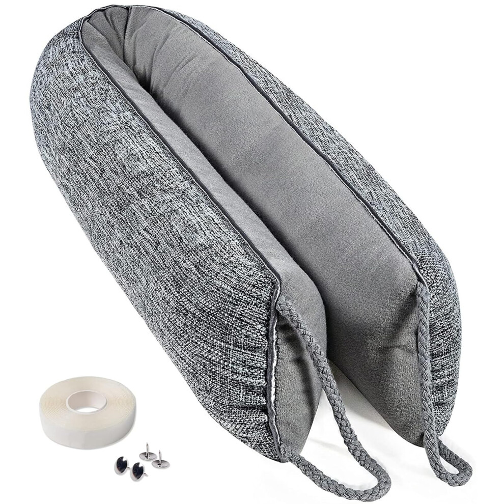 Heavy Under Door Draught Excluder, 91 X 10 cm Wind Stopper for Window & Door, Air Door Draft Stopper Noise Blocker for Bottom of Door with Hook Loop