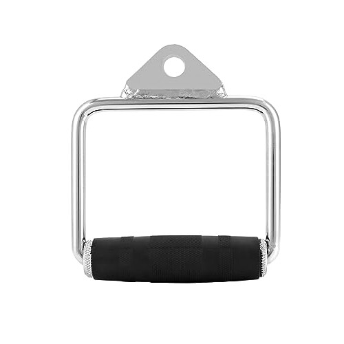 2PCS Stirrup Handle with Rubber Grip, LAT Pulldown Attachment Cable Machine Accessories 1