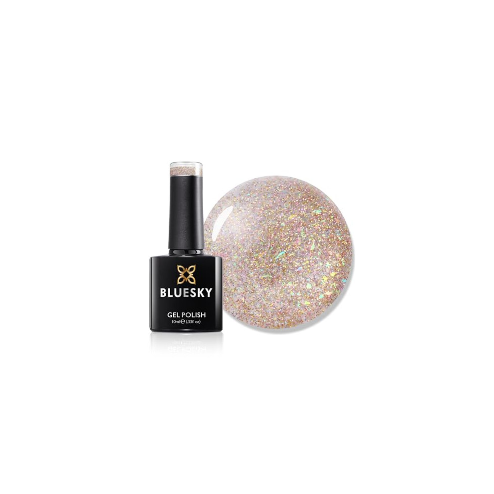 Bluesky Gold Gel Nail Polish 10Ml, Joyful - Xmass2202, Glitter Gel Nail Polish For 21 Day Manicure, Professional, Salon & Home Use, Requires Curing