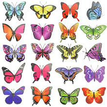 20 Pcs Window Safety Stickers for Glass Butterflies Window Stickers Anti-Collision Flowers Window Clings for Decorating Windows Doors, Girls Bedroom,