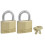 Master Lock 140T Solid Brass Padlock, 2 Pack, Keyed-Alike 1