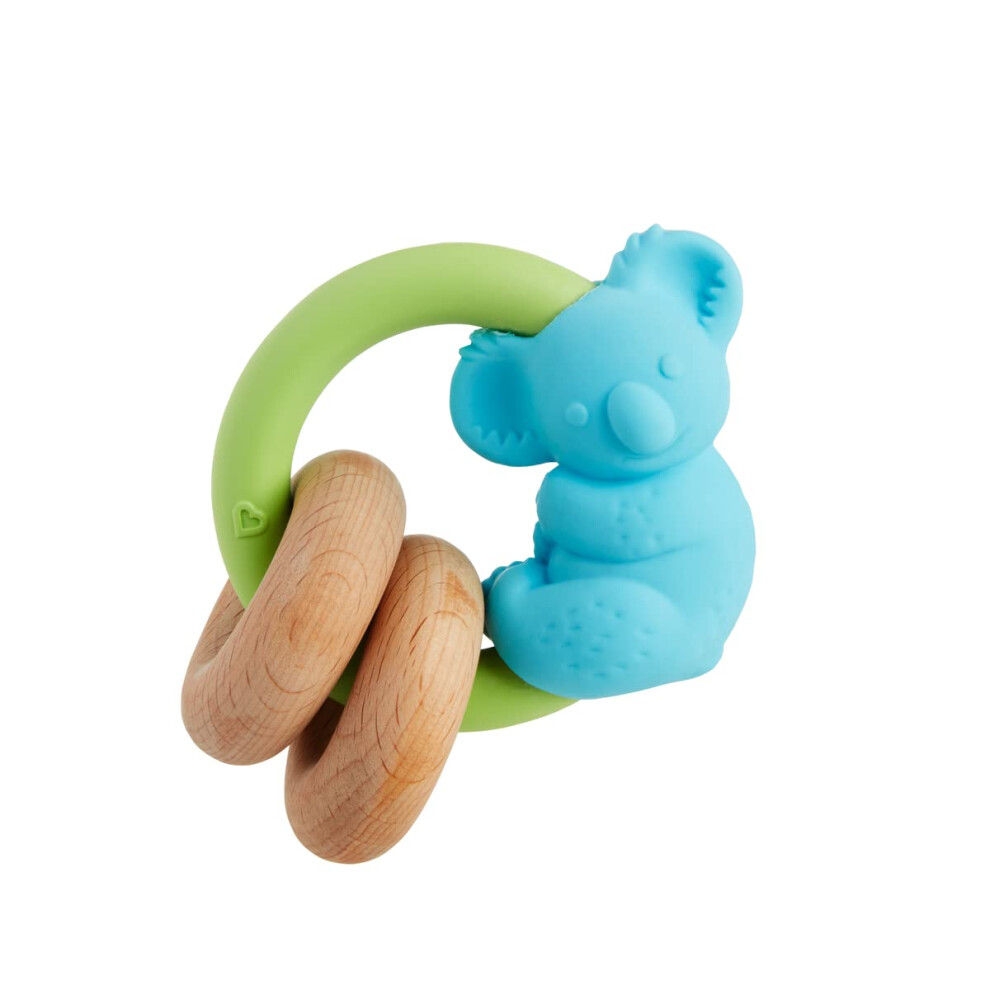 Wildlove Koala Teething Toy, Easy to Hold Teether with Wooden Rings, Silicone Teether, Effective Teething Toy for Baby, 3+ Months