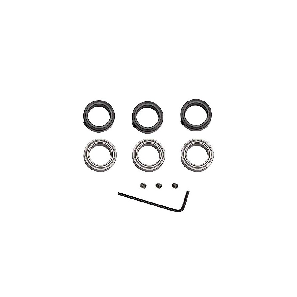 3 Set Router Bit Replacement Bearings Bottom Mounted Bearing Guide with Stop Rings for 1/2-Inch Shank Router Bit | Inner Dia. 1/2" & Outer Dia. 3/4