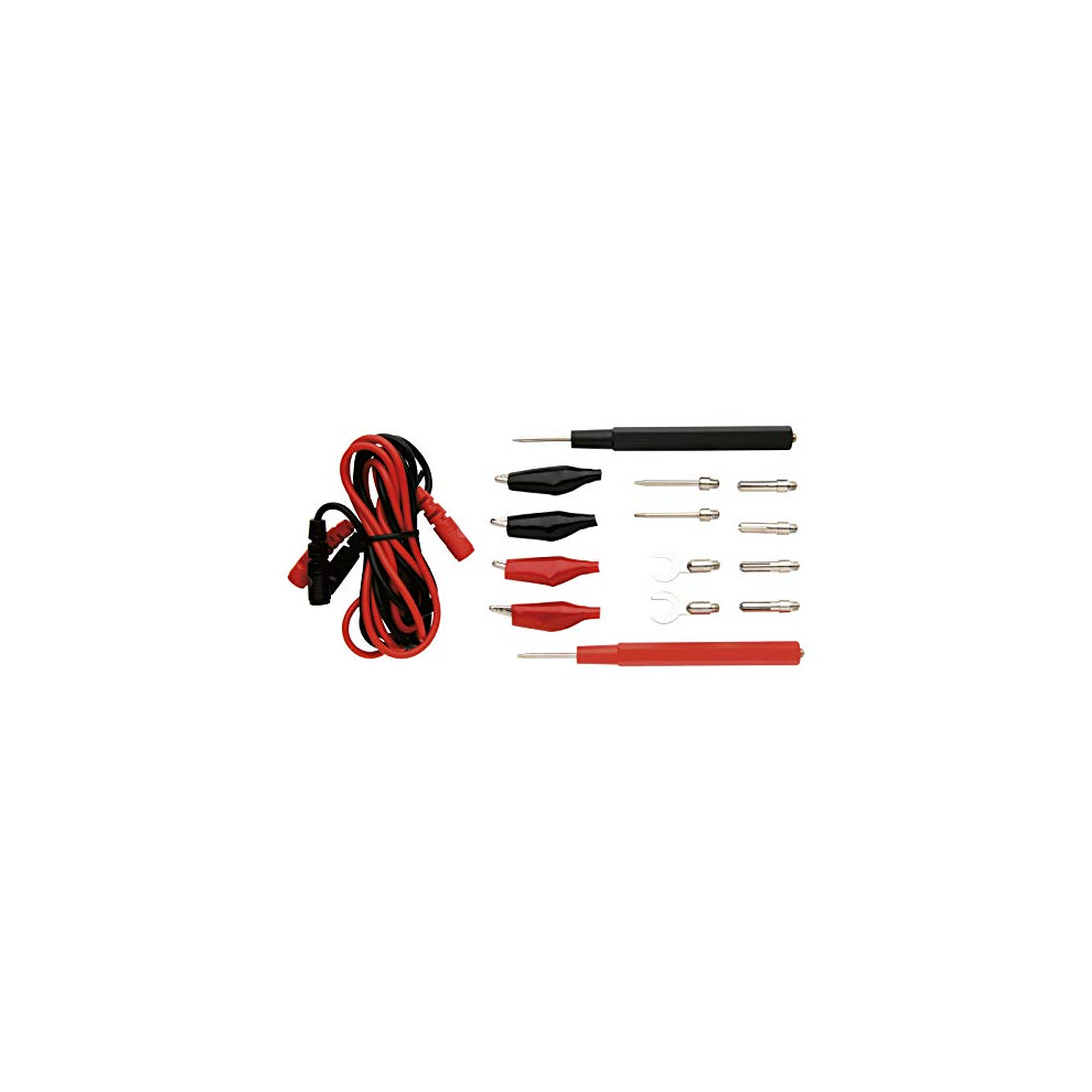 Universal Test Lead Kit for Multimeter, Test Tips/Multimeter Tips/Test Lead/Test Extension Cable / 14+2 Test Probe Set S4001N Black Red