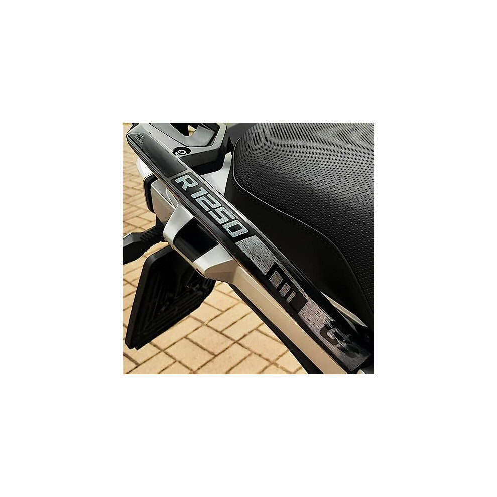 Motorcycle Stickers Compatible With Bmw R 1250 Gs Triple 2021. Passenger Handles Protections From Bumps And Scratches. 3D Resin Stickers - Black 8055715890639