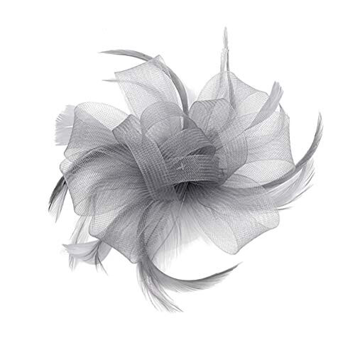 Mini Fascinator Hair Clips with Feather Flower Feather Barrettes Hair Snap Hair Pins for Women