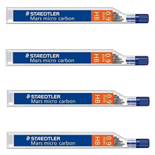 Mars Micro Carbon 250 0.9mm HB - Pencil Lead Refills - 4 Tubes/Packs (48 Leads) HB