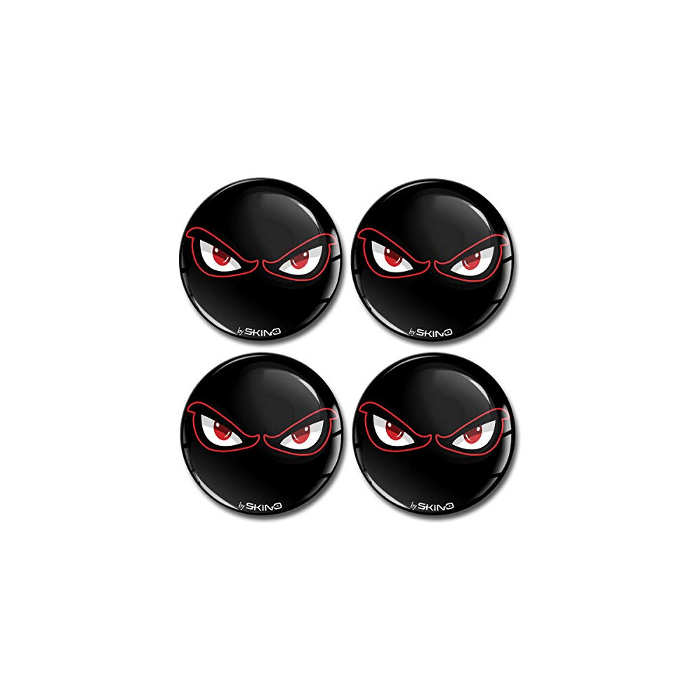 Skinoeu 4 X 50Mm Domed 3D Wheel Rims Center Stickers For Centre Hub Trim Caps Auto Moto Car Logo Badge No Fear Eyes A 4050 7437138569582