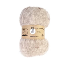Carded Wool For Felting, Needle Felting Wool, Wool Batt, Craft Wool, Single Shade, 100 grams 3.5 Oz (Hint of Brown (101))