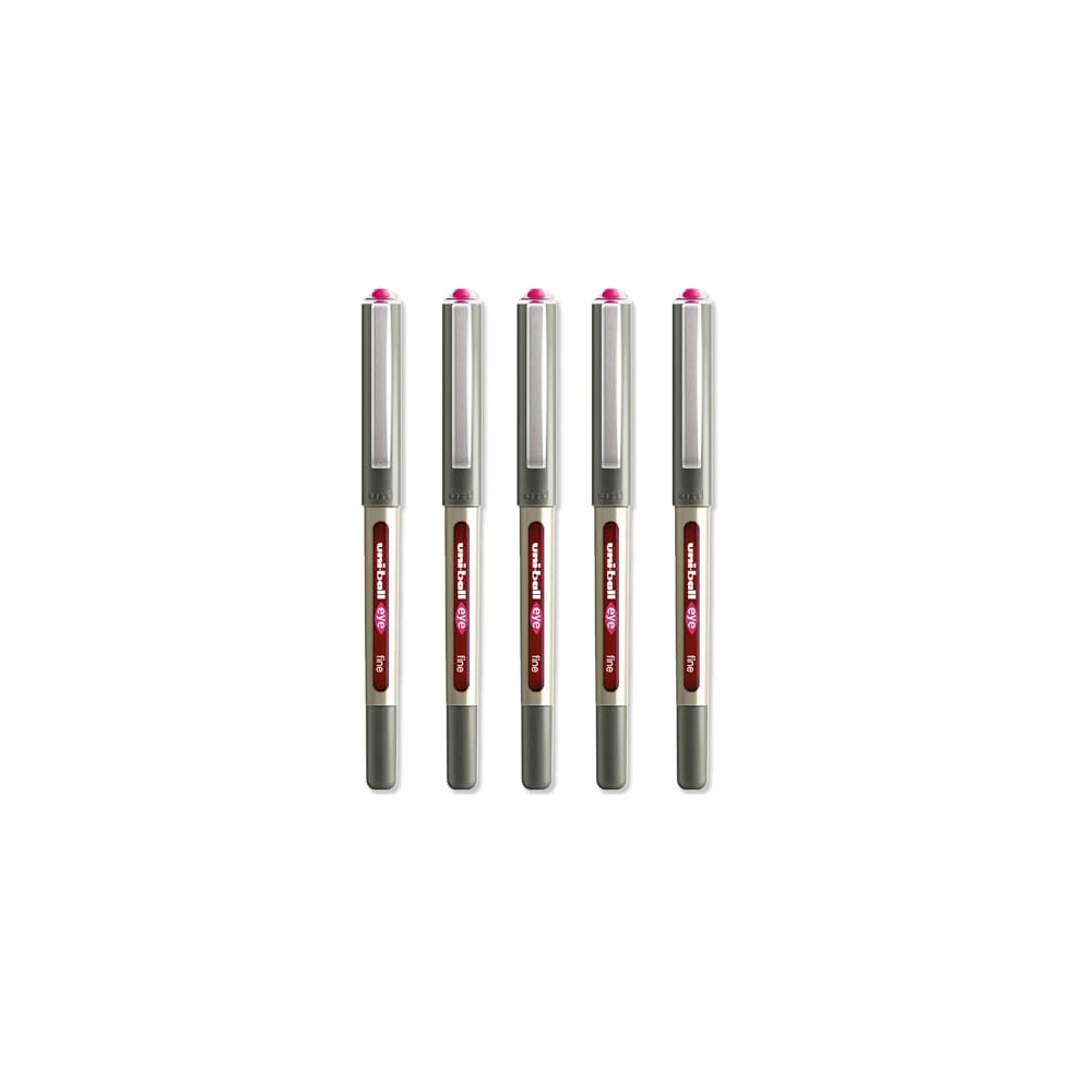 Uni-Ball Eye - Ub-157 Rollerball Pens - 0.7Mm Nib - Ink - Pack Of 5 Pink