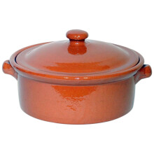 SB116 Natural Terracotta 2 Litre Casserole Dish Brown - Oven, Hob, Gas & Electric Safe; Microwave, Dishwasher & Freezer Friendly