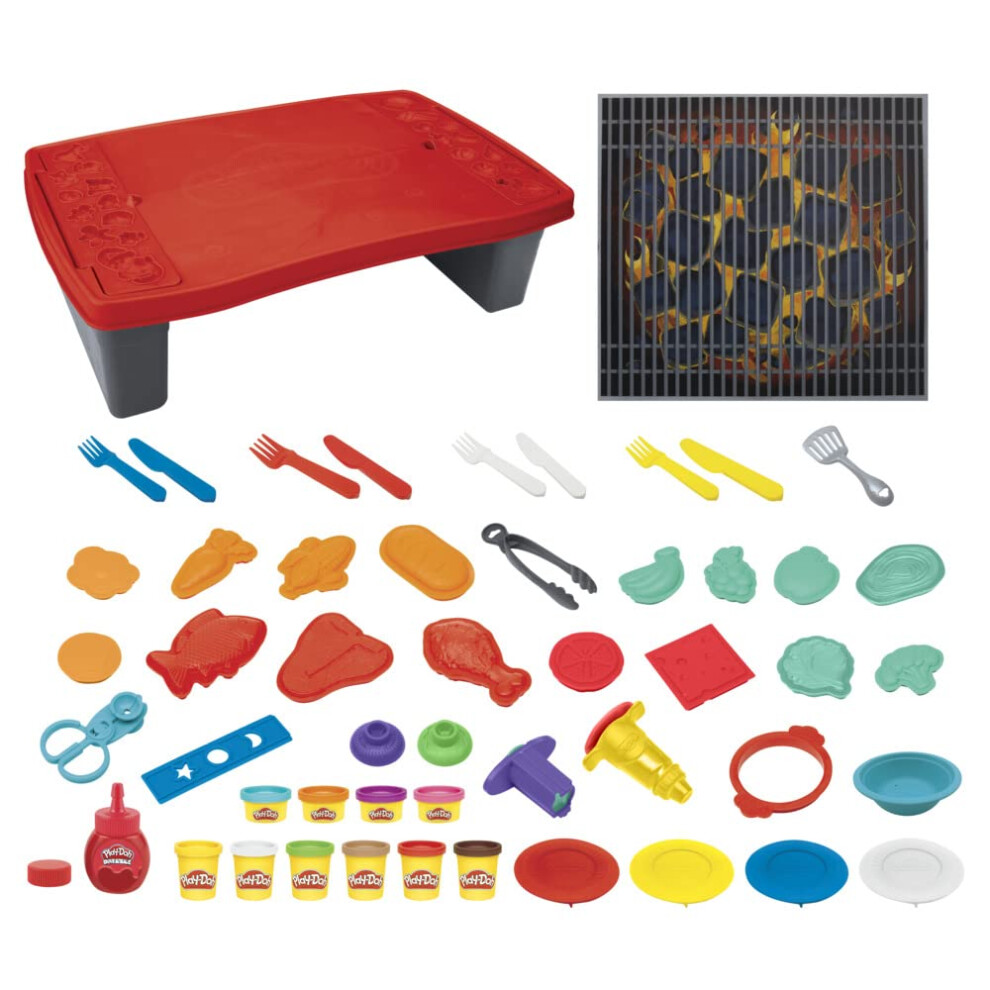 Kitchen Creations Big Grillin' Playset 40-Piece BBQ Toy with Non-Toxic Drizzle and 10 Colours