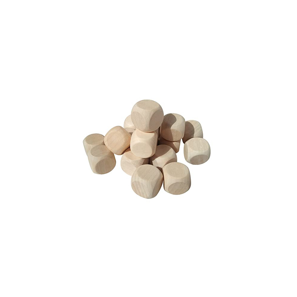 100 Pcs 16mm Blank Wooden Dice Unfinished Wood Blocks Small Craft Cube Rounded Six Sided Dice Square Dice Set for DIY Teaching Board Game