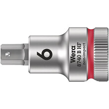 8740 B HF Zyklop In-Hex-Plus holding function bit socket, 3/8" drive, 6x35mm, 05003035001 , Red