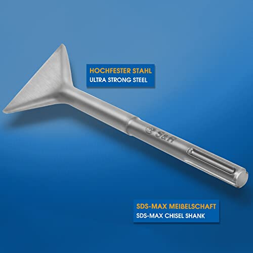 Wide Chisel SDS MAX 350 x 115mm Round. Made in Germany 2