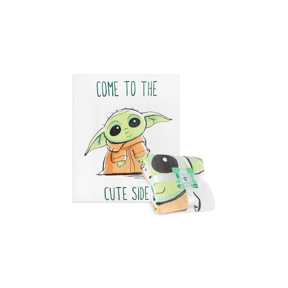 Stitch Fleece Blanket Super Soft Blanket Throw Bed Accessories 150 x 130 Sofa Throw Bed Blankets Baby Yoda Gifts (Green Baby Yoda)