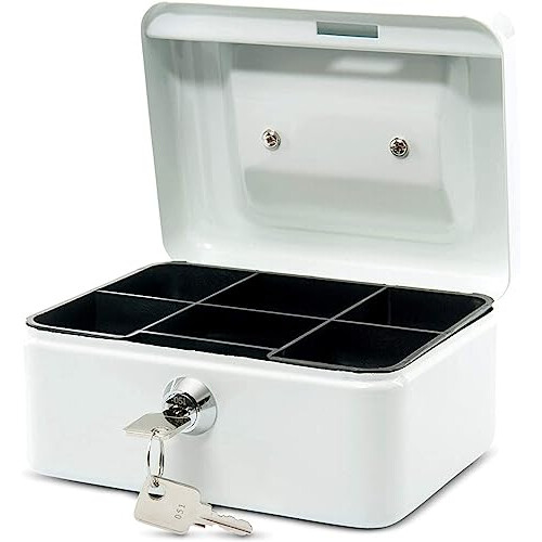 15.2 x 12.5 x 8.1 cm Cash Box 1 - White