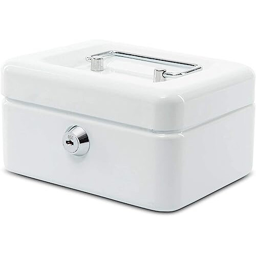 15.2 x 12.5 x 8.1 cm Cash Box 1 - White 1