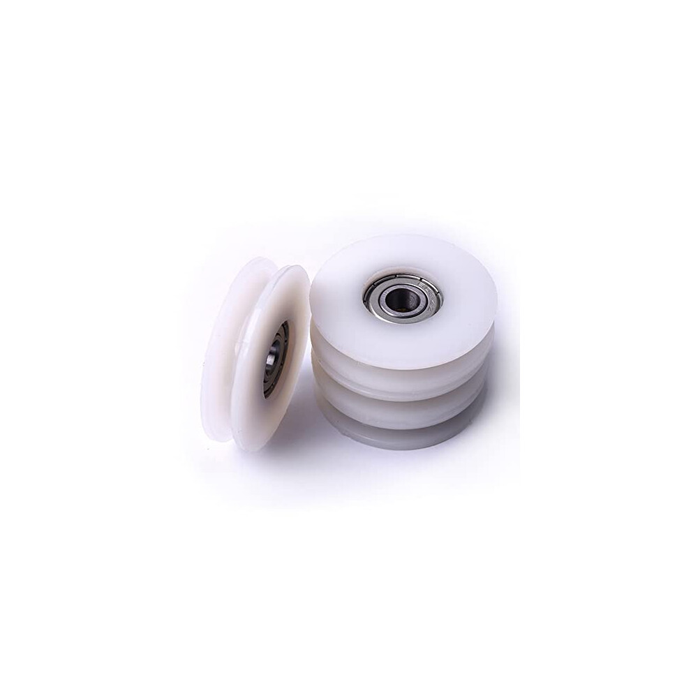 Cbright Nylon Round Pulley U Groove Track Roller Bearing, 4 Pieces,8X46.5x10mm 611801008142