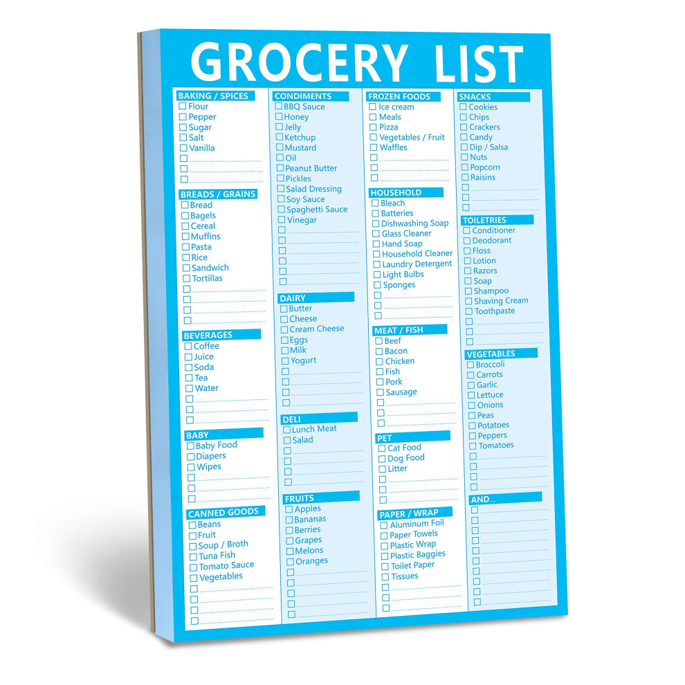 90 Pages Grocery Shopping Weekly Planner List Note Pad With Magnet Mountings (6" X 9")