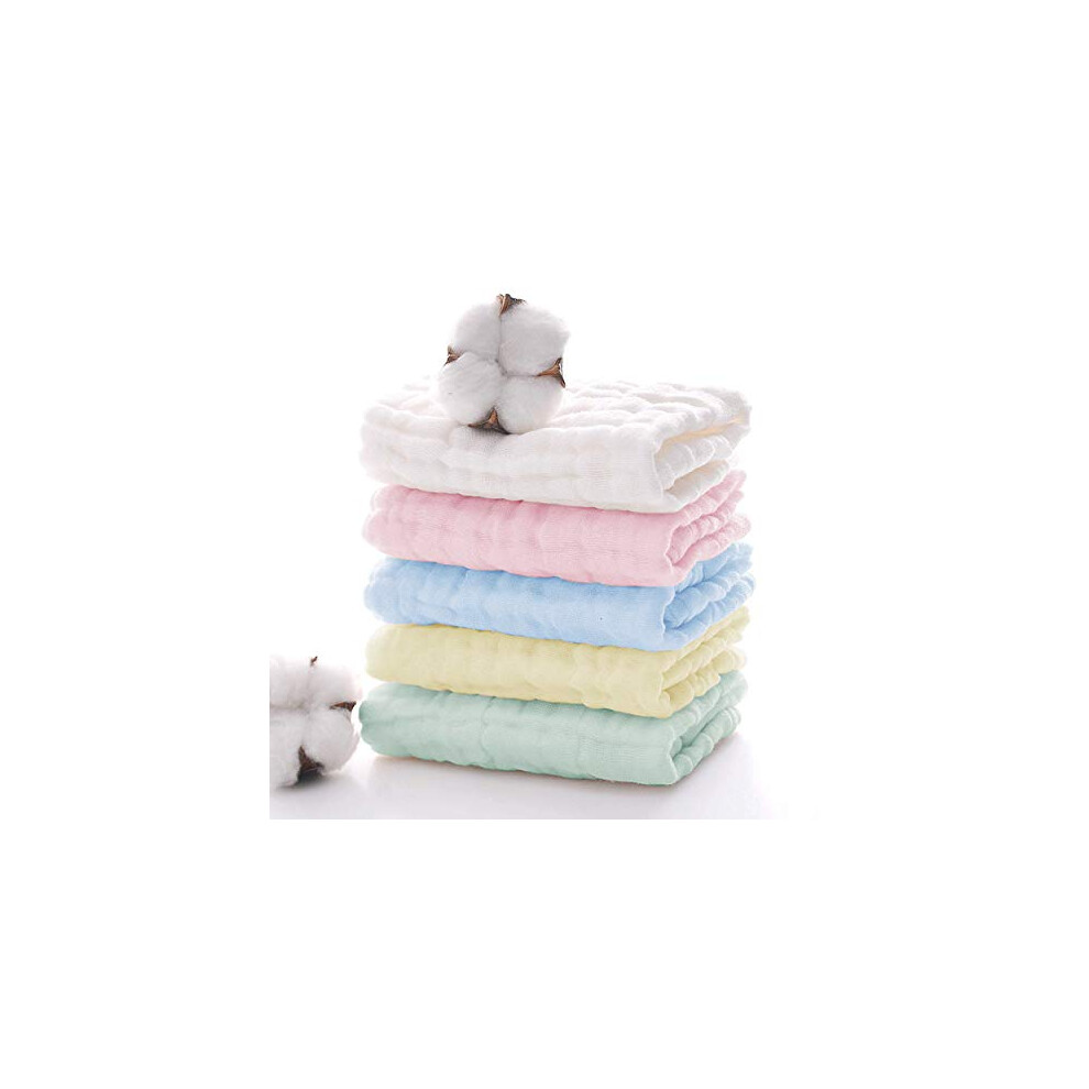 Muslin Cloths for Baby 5 Pack UK Company Burp Cloths Newborn Essentials 100% Cotton Organic Washable