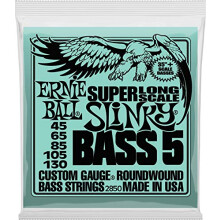 P02850 Bass 5 Slinky Super Long Scale Electric Bass Strings - 45-130 Gauge