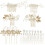 25 Pack Glitter Gold Rhinestone Pearl Leaf Flower Metal Bridal Wedding Hair Side Combs Slides+U-shaped Hair Pins Clips Barrettes Headpieces 1