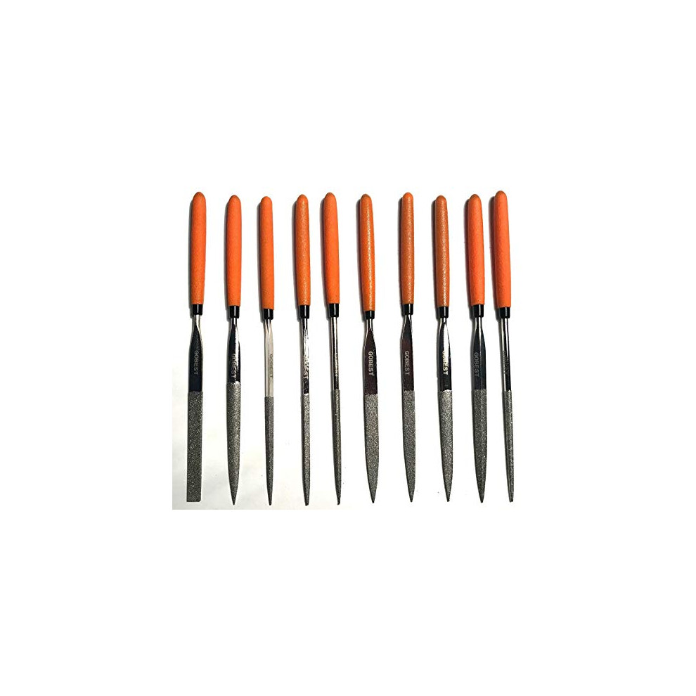 Jewellers Diamond Precision Needle File Metal Set 10 Pcs 3X140, 50Mm Diamond Coating (Gb-0063) 5060561110063