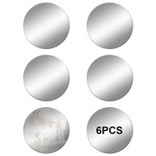 6Pcs Mirror Tiles Self Adhesive Acrylic Mirror HD Round Sticky Mirror Large Plastic Frameless Mirror 20 cm Acrylic Mirror Tiles Unbreakable Mirror