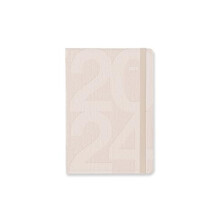 Letts Block A6 day to a page with appointments 2024 diary - sand