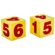 Giant Soft Numeral Cubes (Set of 2), Multicoloured, 13 cm