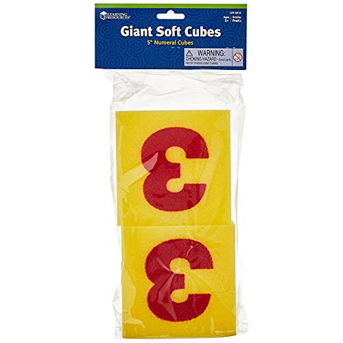 Learning Resources Giant Soft Numeral Cubes (Set of 2), Multicoloured, 13 cm 2