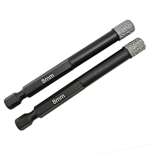 Diamond Drill Bits 2PK 8mm Hex Shank Quick Change for Porcelain Tile Ceramic Marble