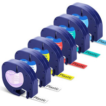 Fimax Compatible Letratag Label Tape Replacement for Dymo Letratag Plastic Tape 12mm x 4m for Dymo Letratag Label Maker LT-100H LT-100T XR, Black on