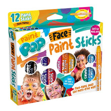 Paint Sticks For Kids - 12 Pack Face Paints Assorted Colours - Twist & Paint, Mess-Free, Fast Drying Action, Easy Clean Up, Vibrant Colours,25