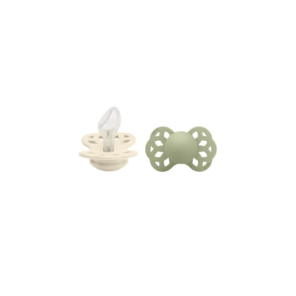 Bibs Infinity Anatomical Soother 2-Pack, Bpa Free, Orthodontic Silicone Nipple, Orthodontic Nipple. Silicone, Made In Denmark, 6-18 Months (Pack Of 2),