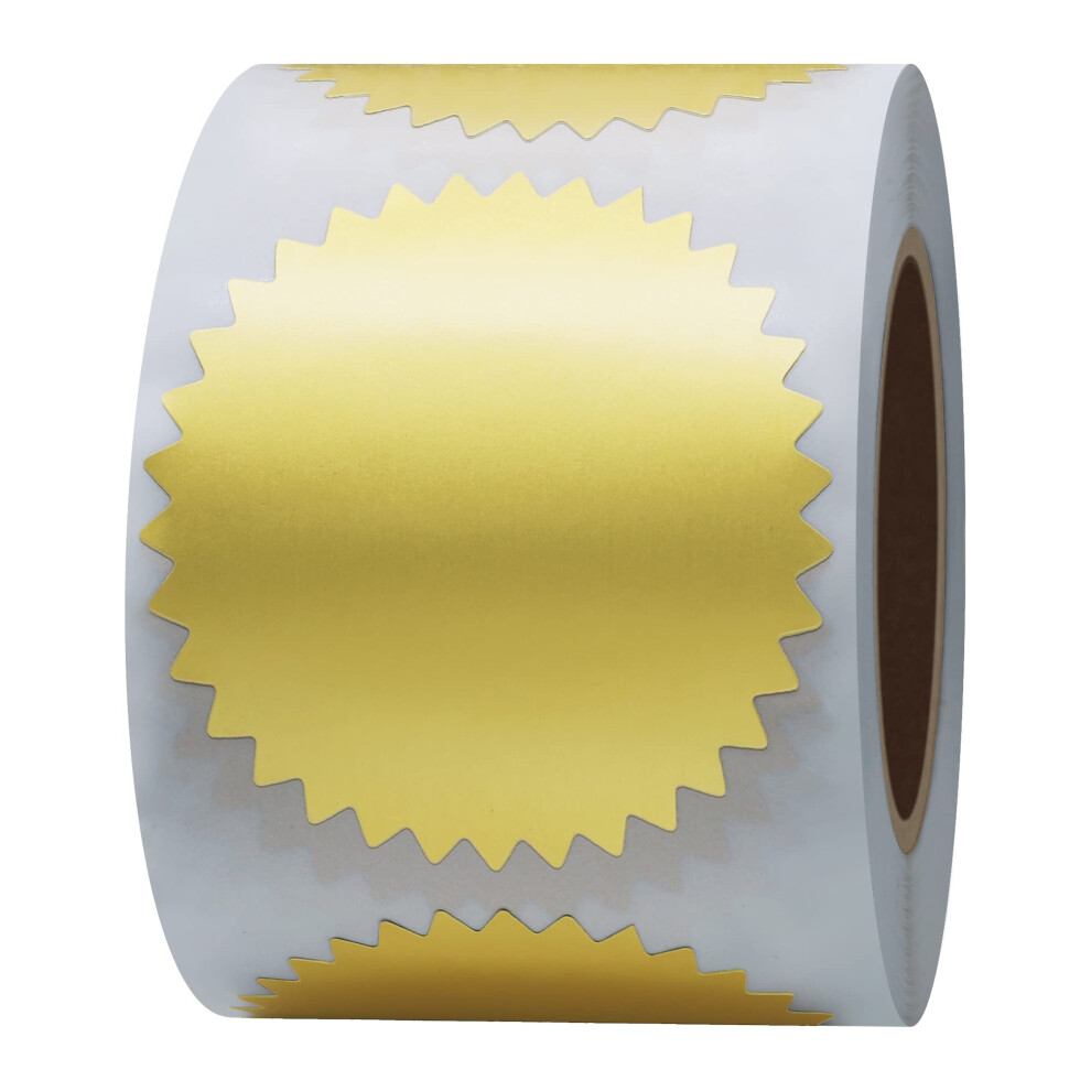 2 Inch Matte Gold Certificate Wafer Gear Labels Awards Legal Embossing Stickers (Gold)