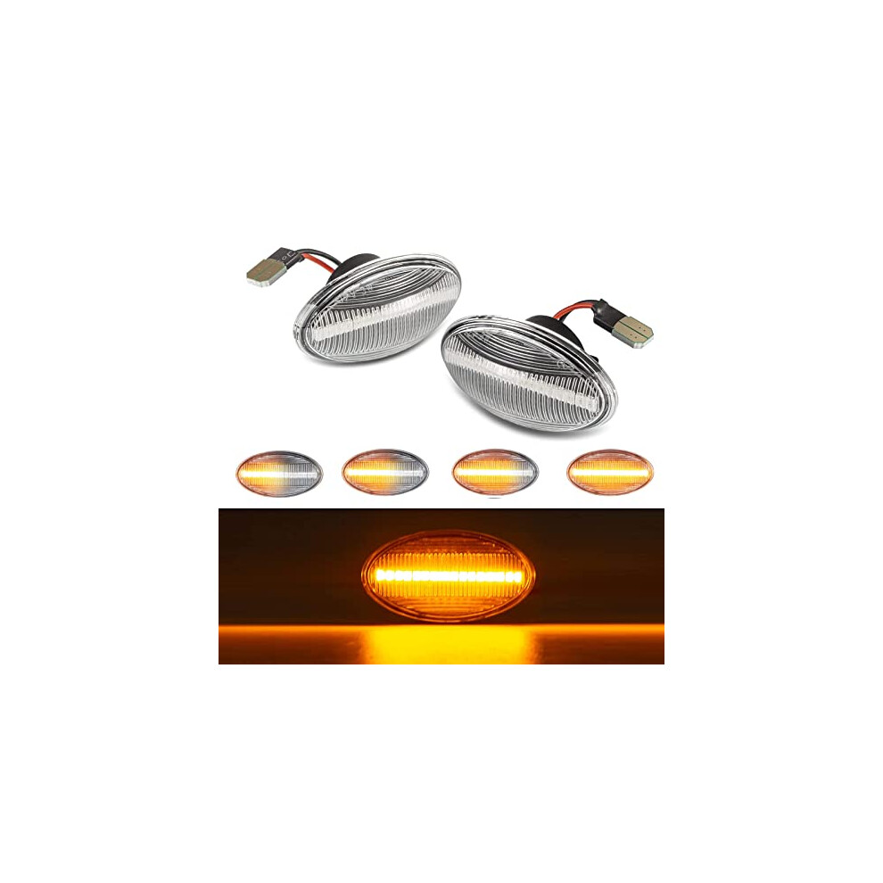 Led Dynamic Side Indicator, 2Pcs Car Turn Signal Clear Lens Canbus Error Free Sequential Side Repeater, Marker Blinker Compatible For Bm-W Mini Light 808281854356
